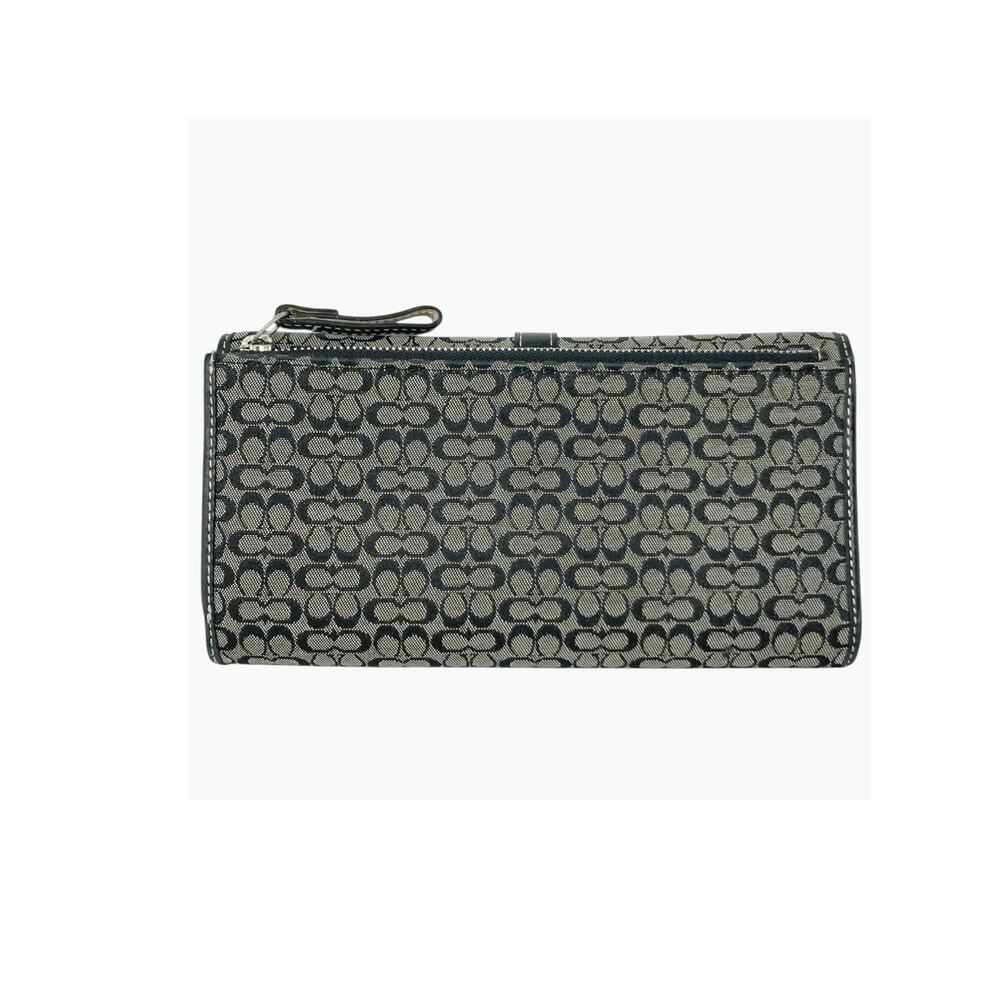 Vintage Coach Soho Signature Buckle Wallet Black Gray Jacquard Y2K Archive EUC - Picture 4 of 16
